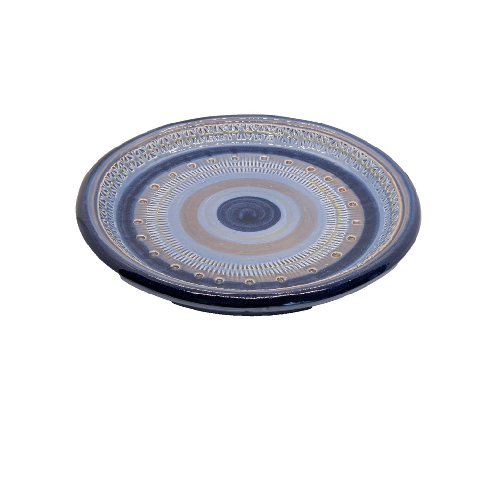 Stunning 12" Blue Ceramic Platter Made in Italy NWOT
